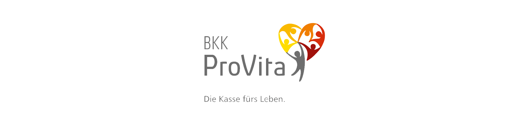 Logo für BKK ProVita mit einer Herzform aus Menschen und Farben.