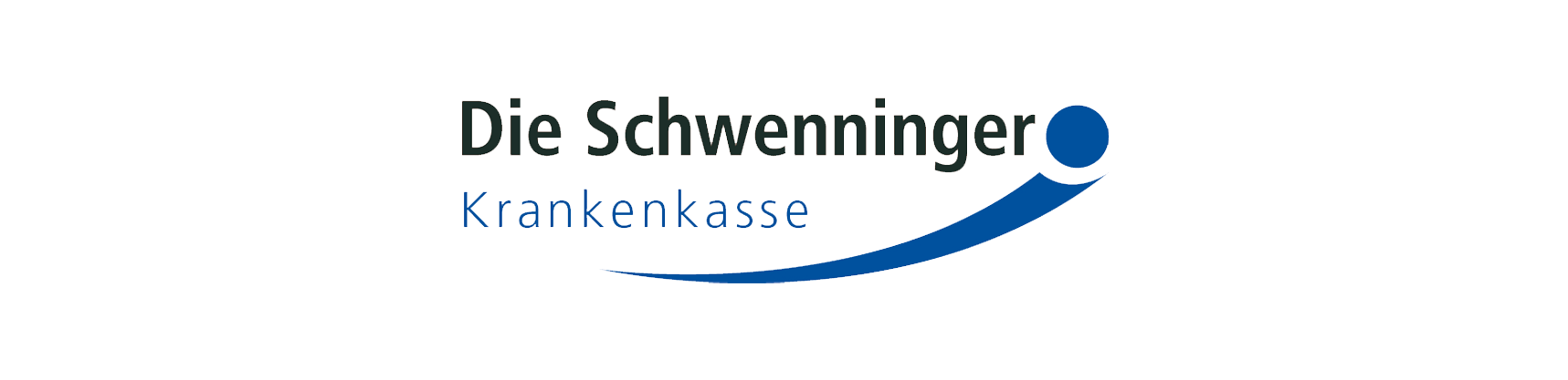 Logo of Die Schwenninger Krankenkasse, blue wave with a dot.