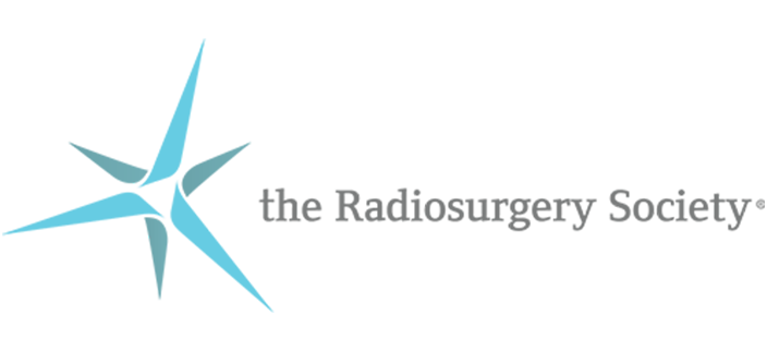 Das Logo der Radiosurgery Society: ein hellblauer Stern mit einer sternförmigen Form in der Mitte und Text rechts davon.