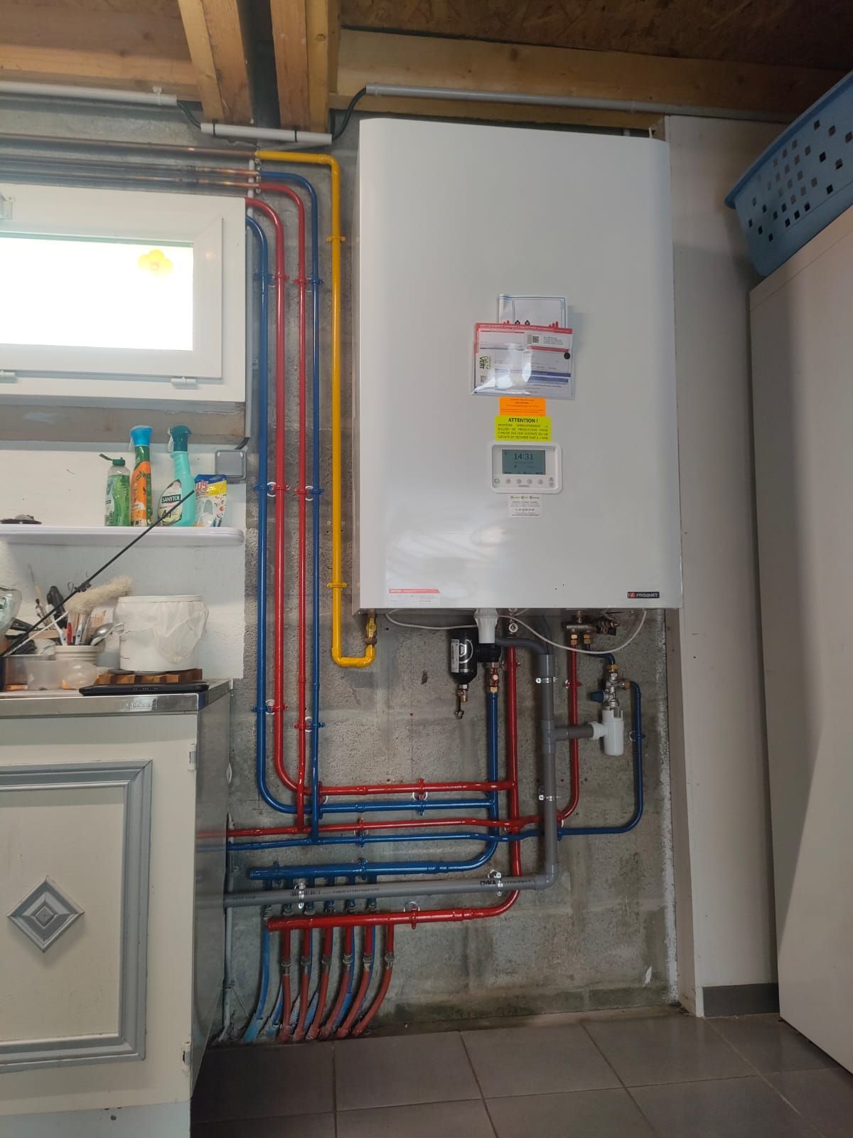 Chaudière à gaz avec étiquette de classe écologique