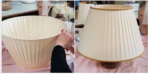 Mise en place de tissus sur un abat-jour