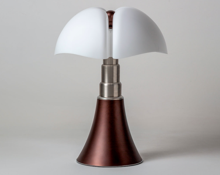 Lampe bronze et blanche