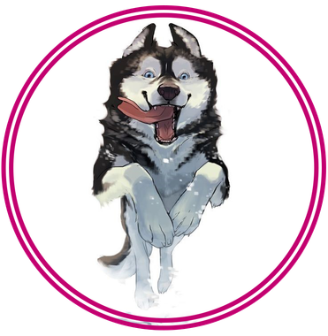 Illustration d'husky heureux qui tire la langue