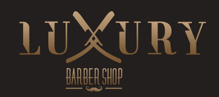 Un logotipo para una barbería llamada de lujo.