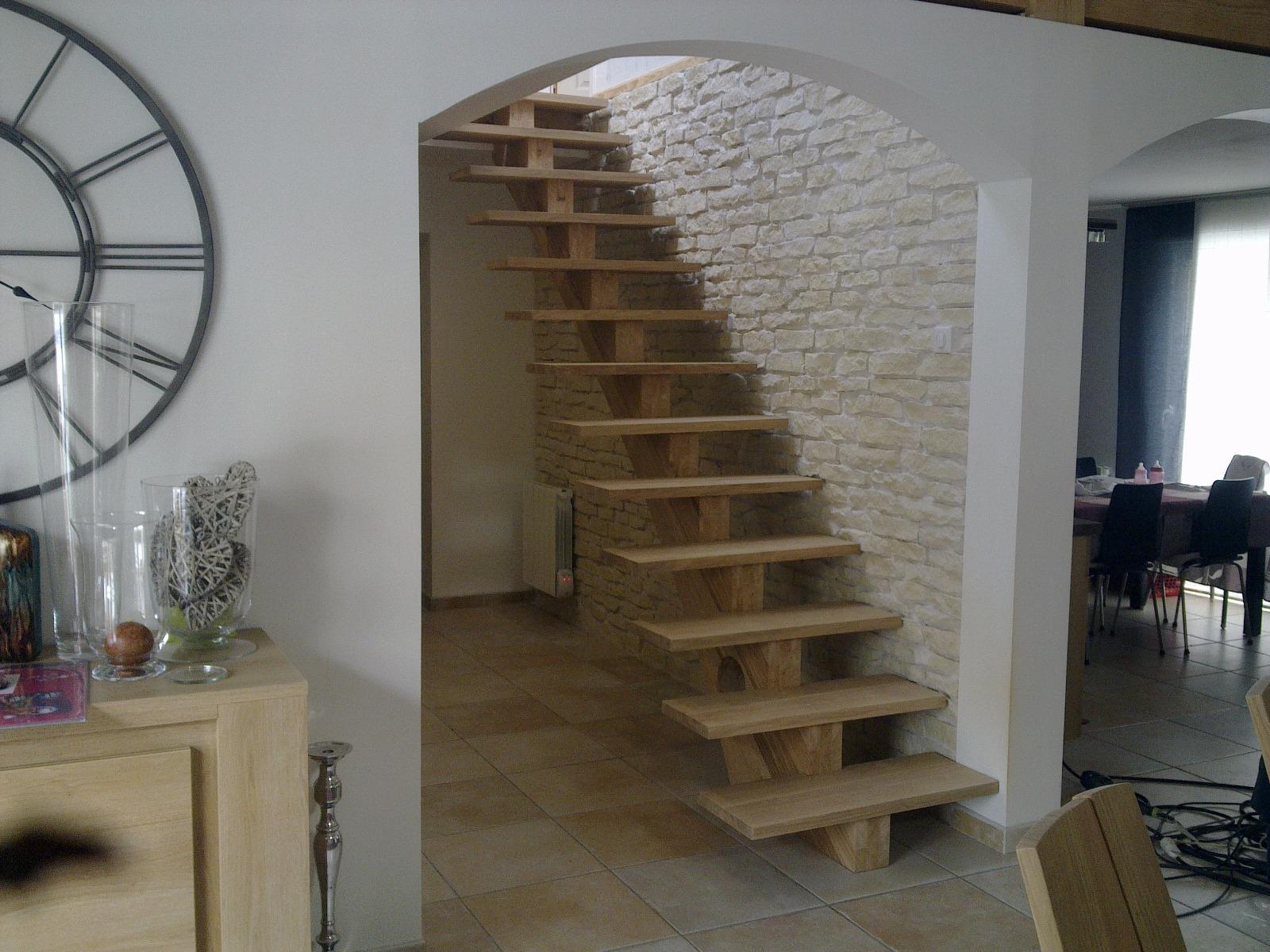 escalier droit a cremaillere centrale