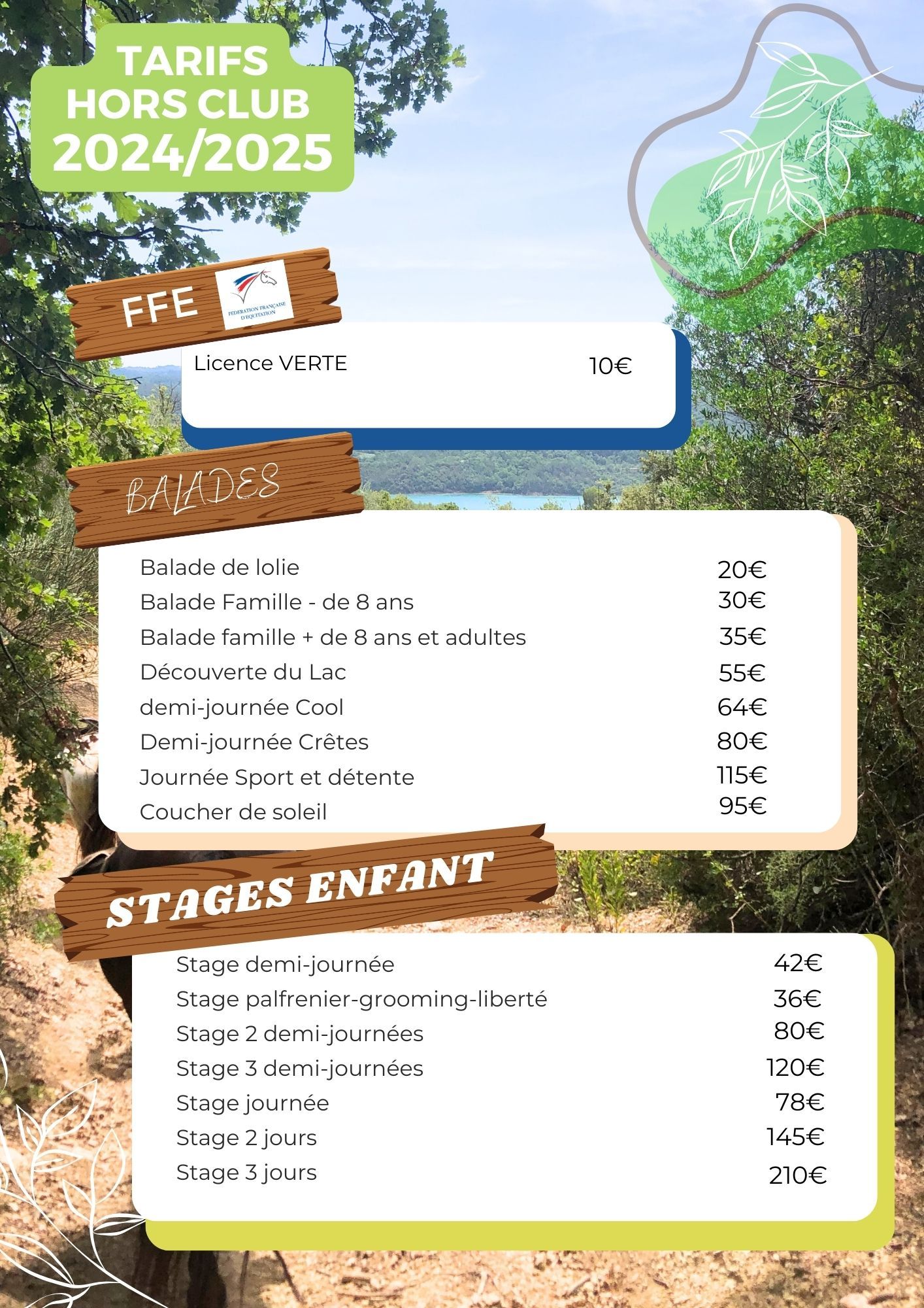 Stages équestre