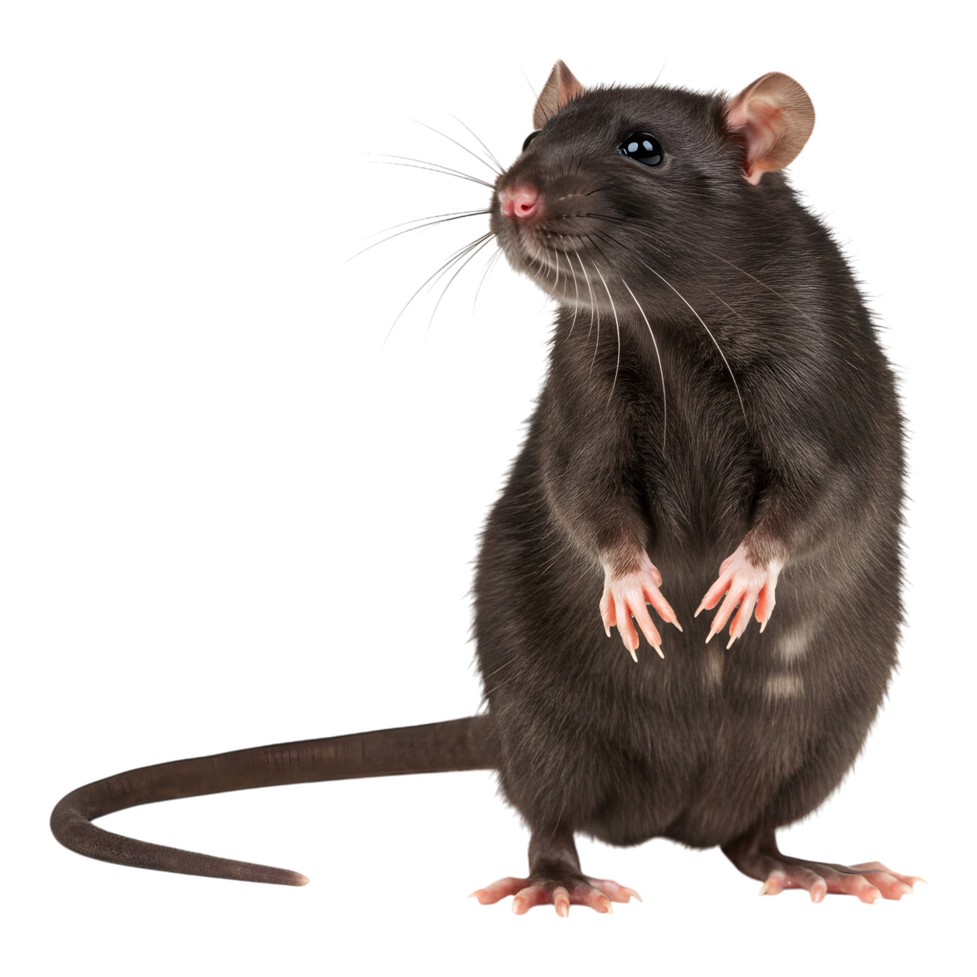 Une souris debout