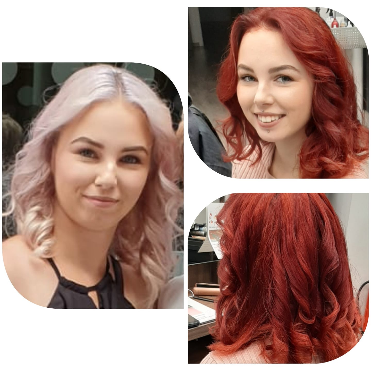 lange Haare von blond zu rot