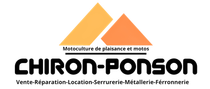 Logo de Chiron-Ponson avec deux triangles orange/jaune et le texte : &laquo;CHIRON-PONSON&raquo; et services.