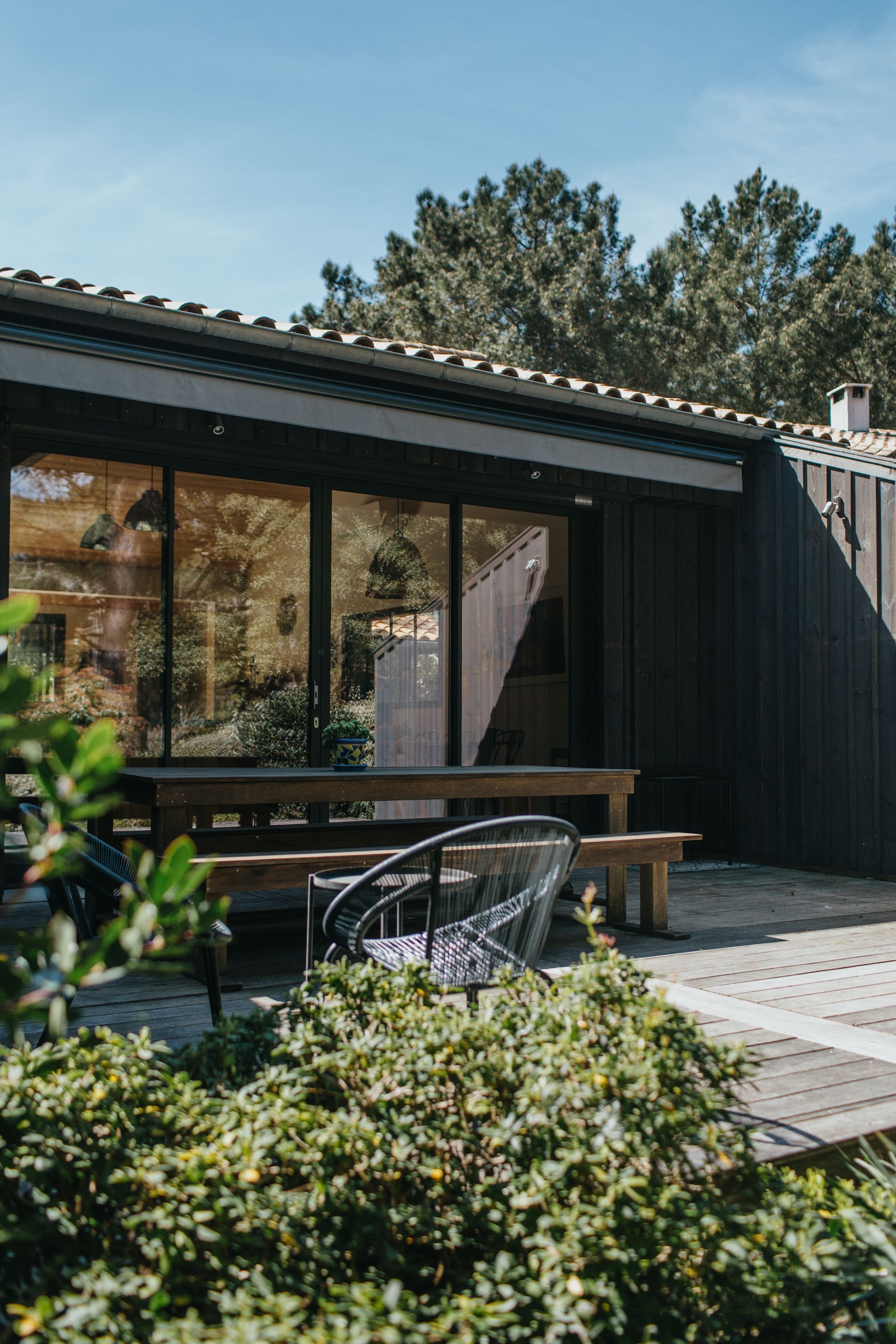 maison avec baie vitrée