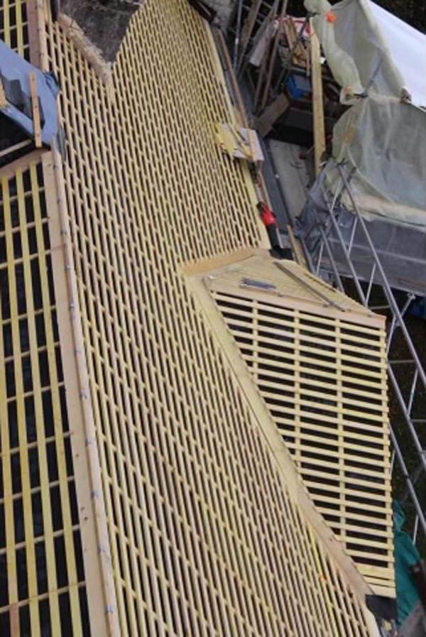 Plan aérien d'une charpente