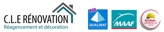 Logo CLE Rénovation, RGE MAAF et Artisan Référence