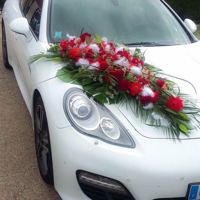 Fleurs de mariage pour voiture V-10 - Fleuriste Roseraie