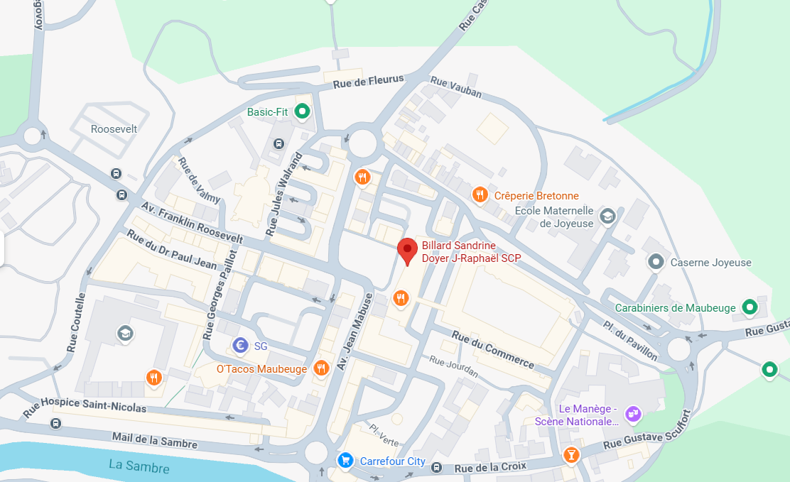 Une carte de Maubeuge.