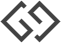 Logotipo abstracto gris; dos formas 