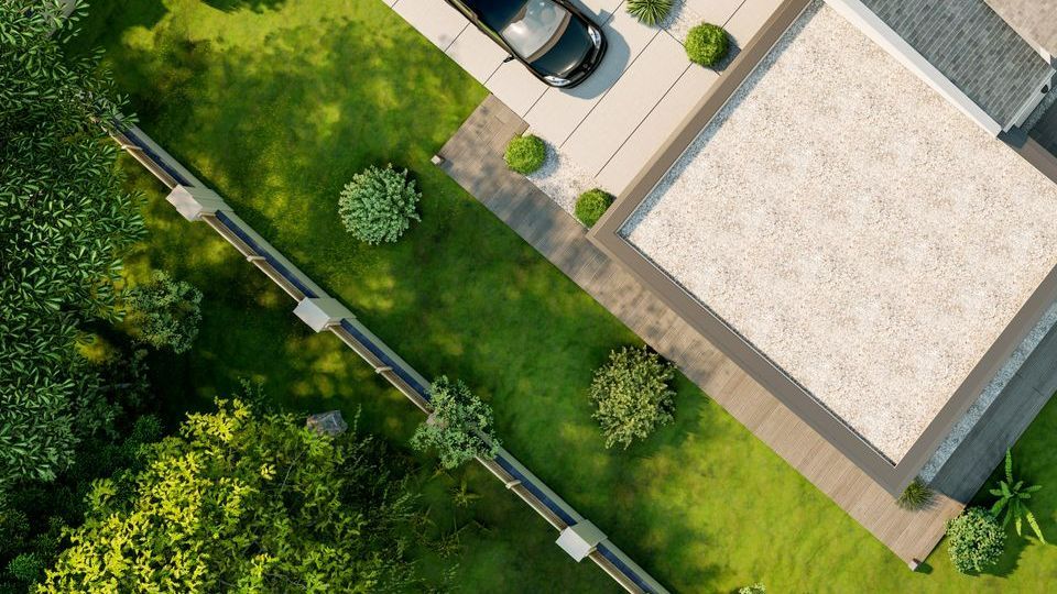 Parcelle d'un champ délimitée par des pointillés