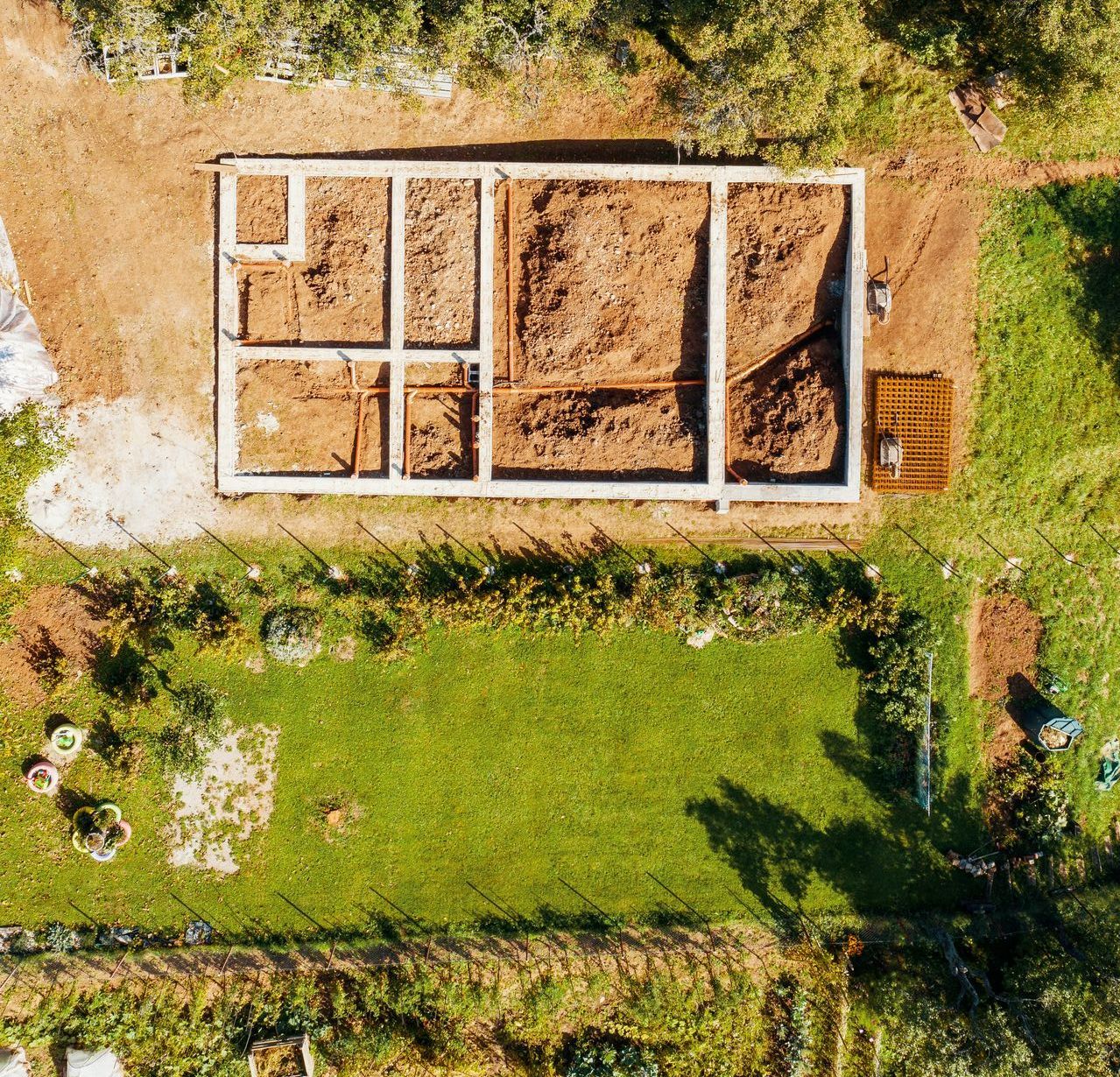 Vue aérienne d'une maison
