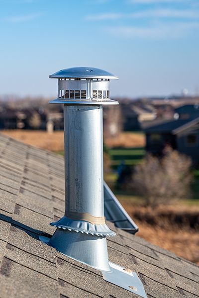 La sortie d'évacuation d'une cheminée