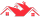 Logo rouge avec deux formes de maison et une flèche pointant vers le bas.