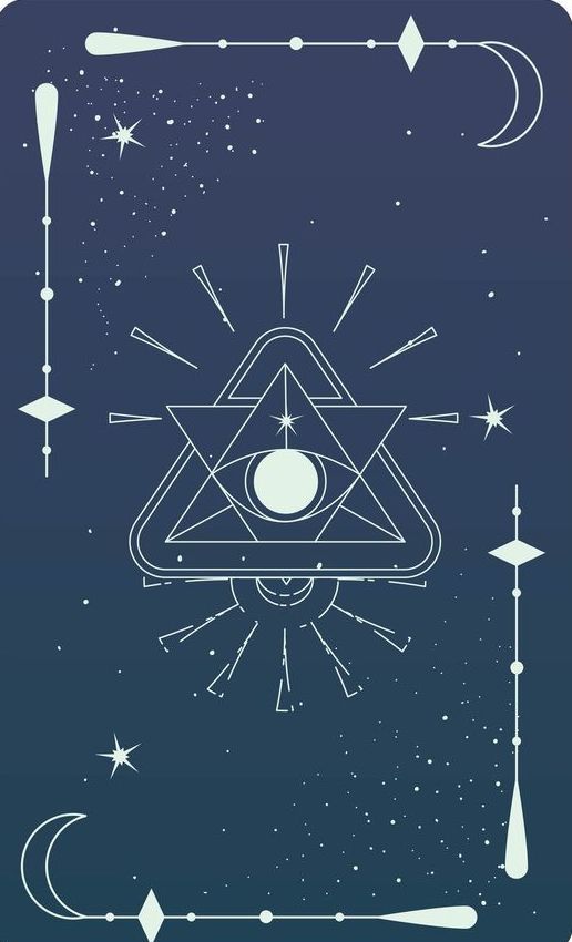 Una carta del tarot con un ojo que todo lo ve en un triángulo