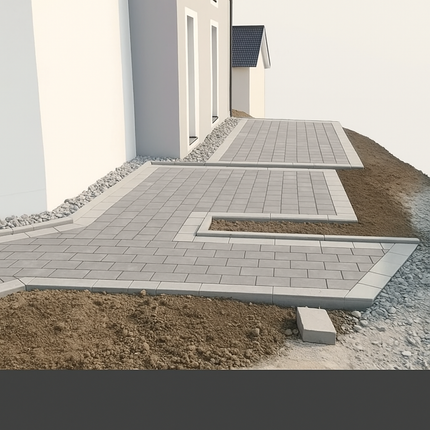 ein Gehweg , der neben einem Haus gebaut wird - Traumgärten Benjamin Biermeyer aus Soest