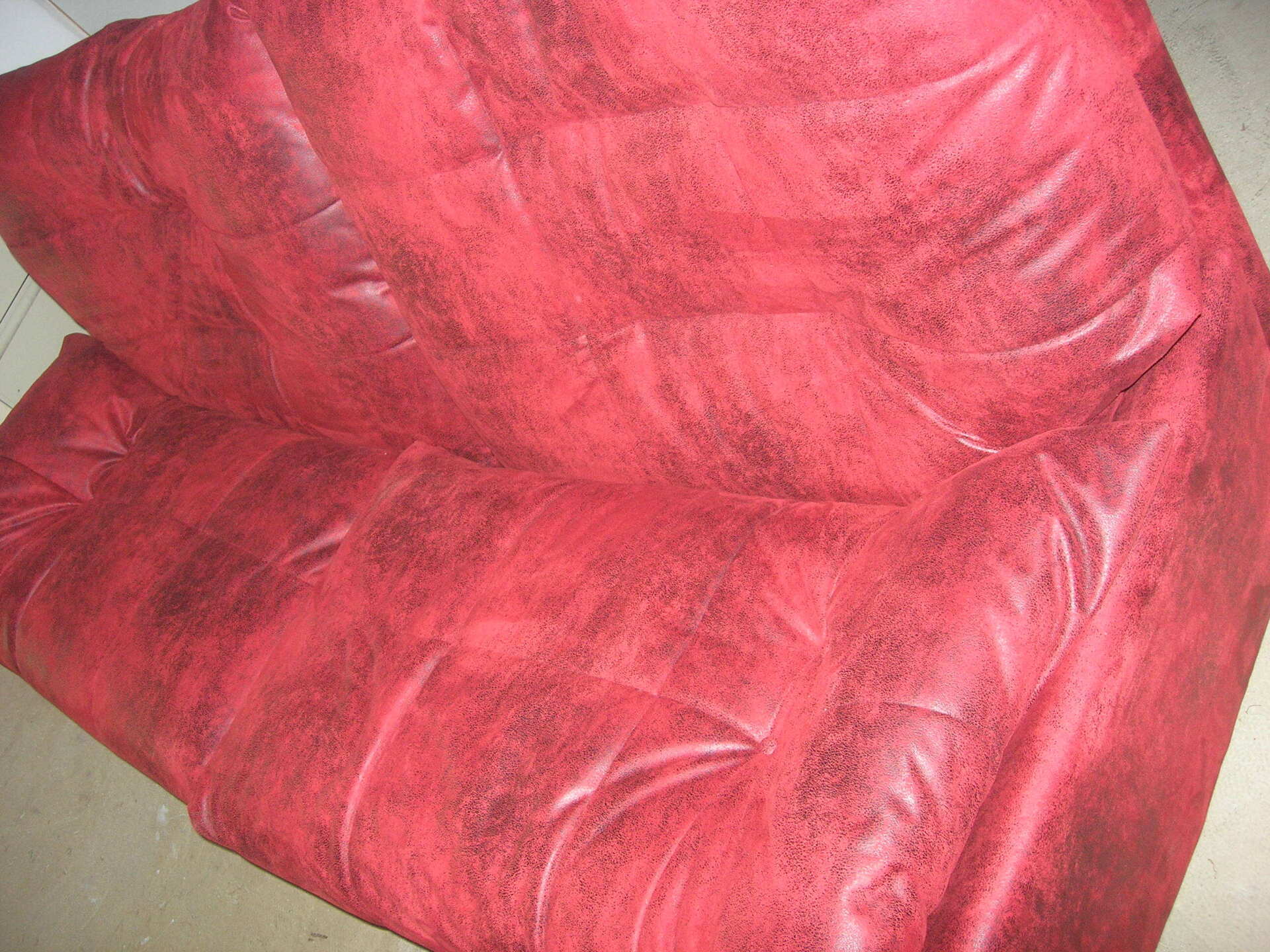 Rénovation fauteuil rayures rouges
