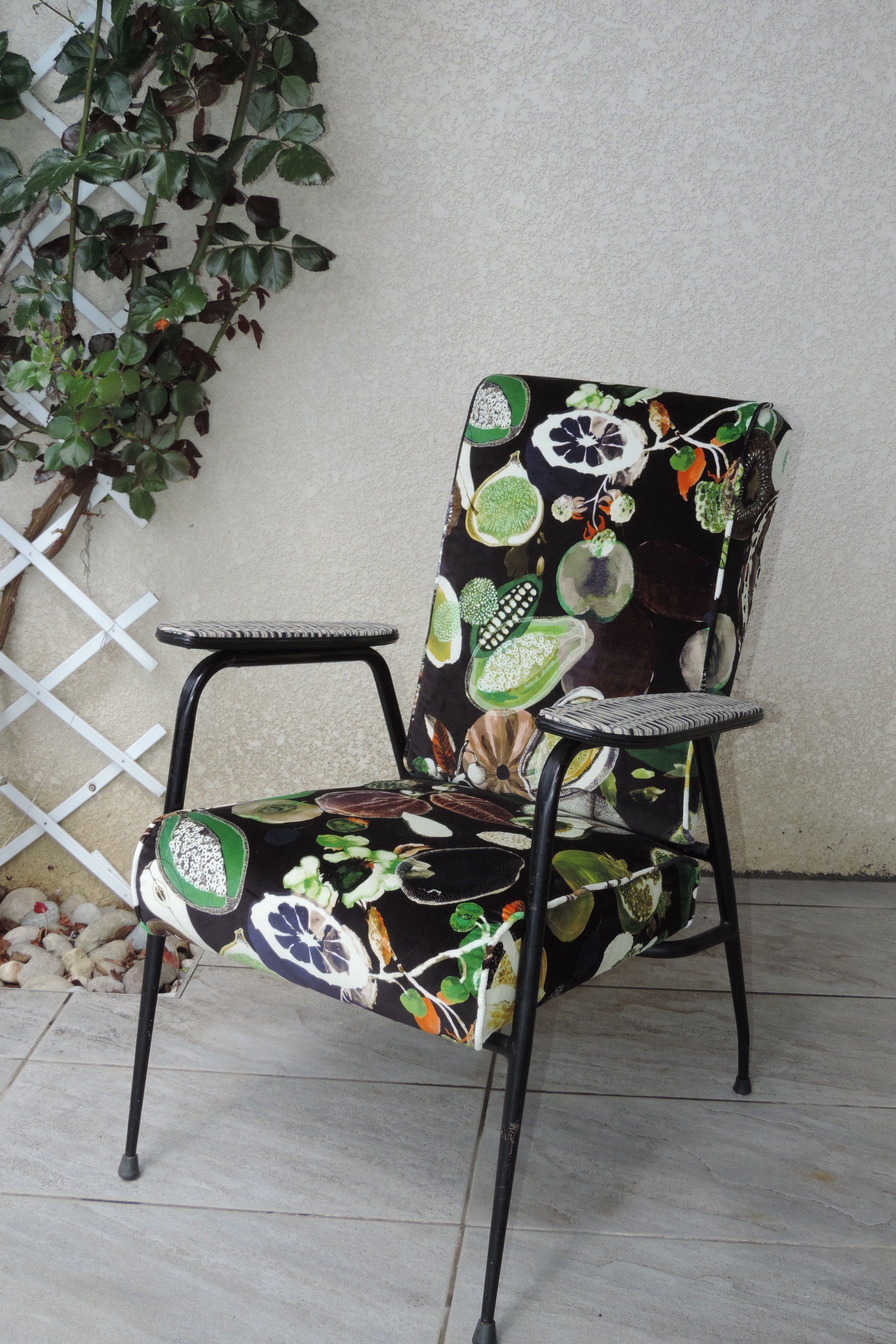 Rénovation fauteuil imprimé agrume