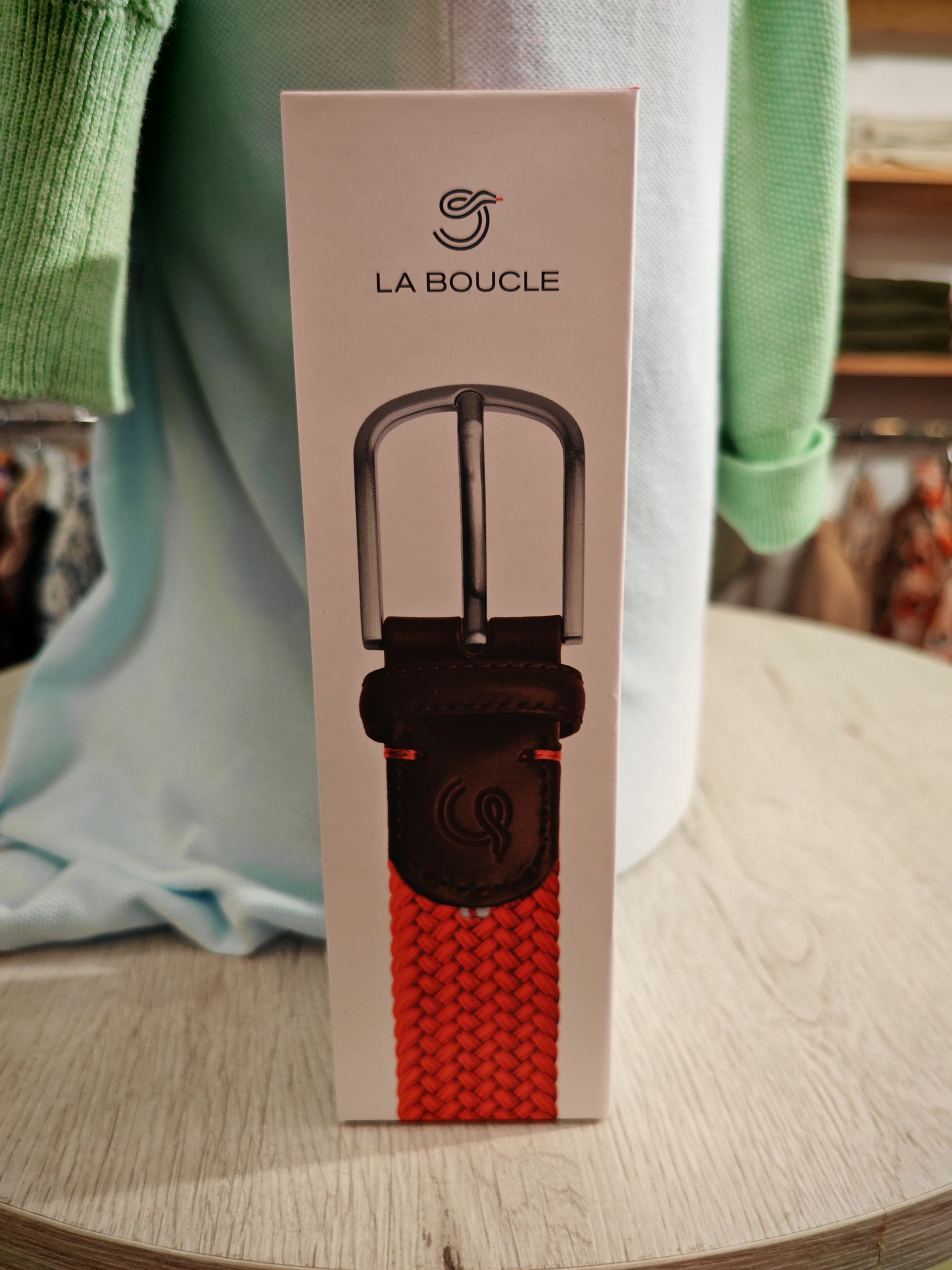 Étui pour une ceinture tressée orange