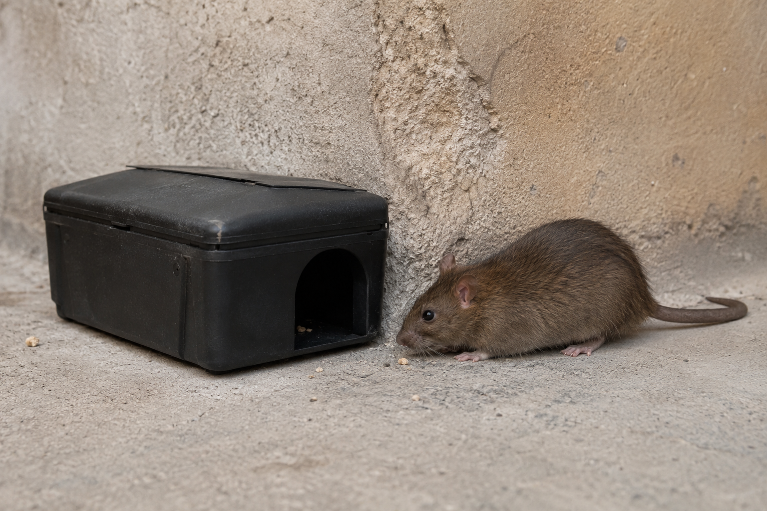 Des rats dans un sous-sol avec du matériel de lutte antiparasitaire, notamment .