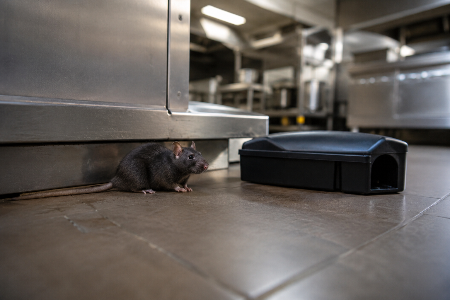 Outils de lutte contre les rongeurs et rats morts exposés sur une surface en béton, illustrant la lutte antiparasitaire.
