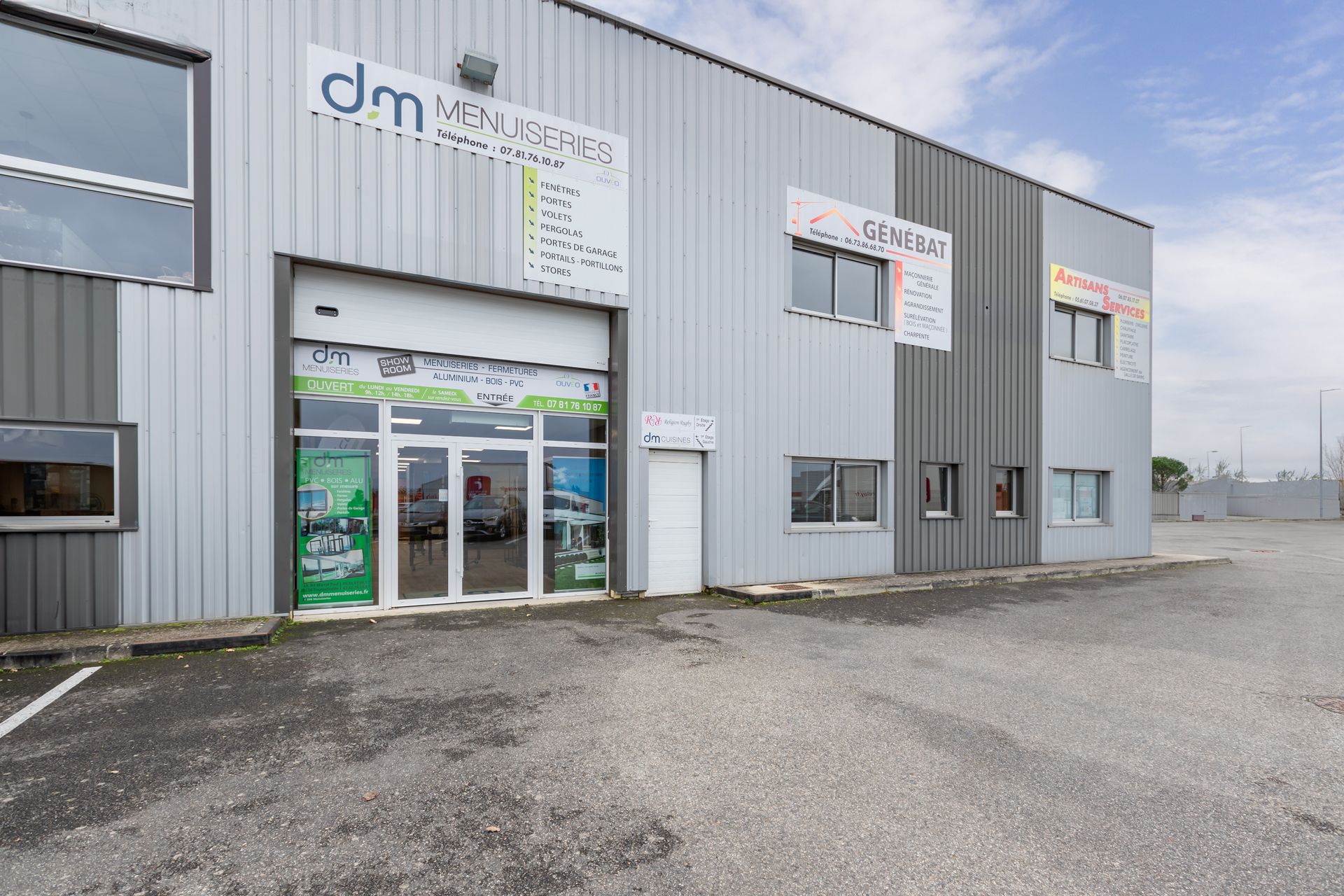 Devanture du magasin DM Menuiseries