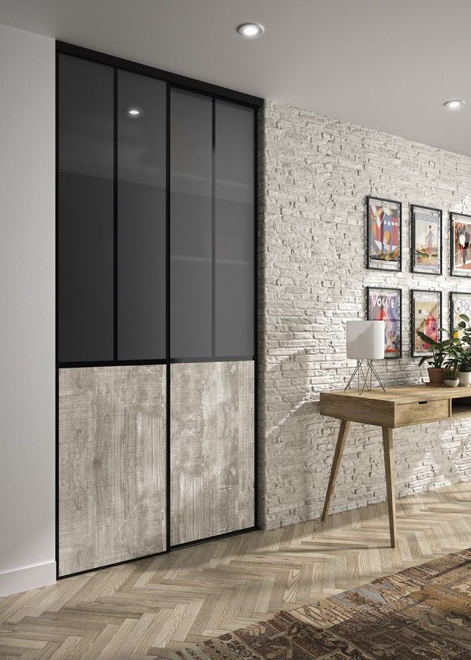 Placard design en bois et en aluminium