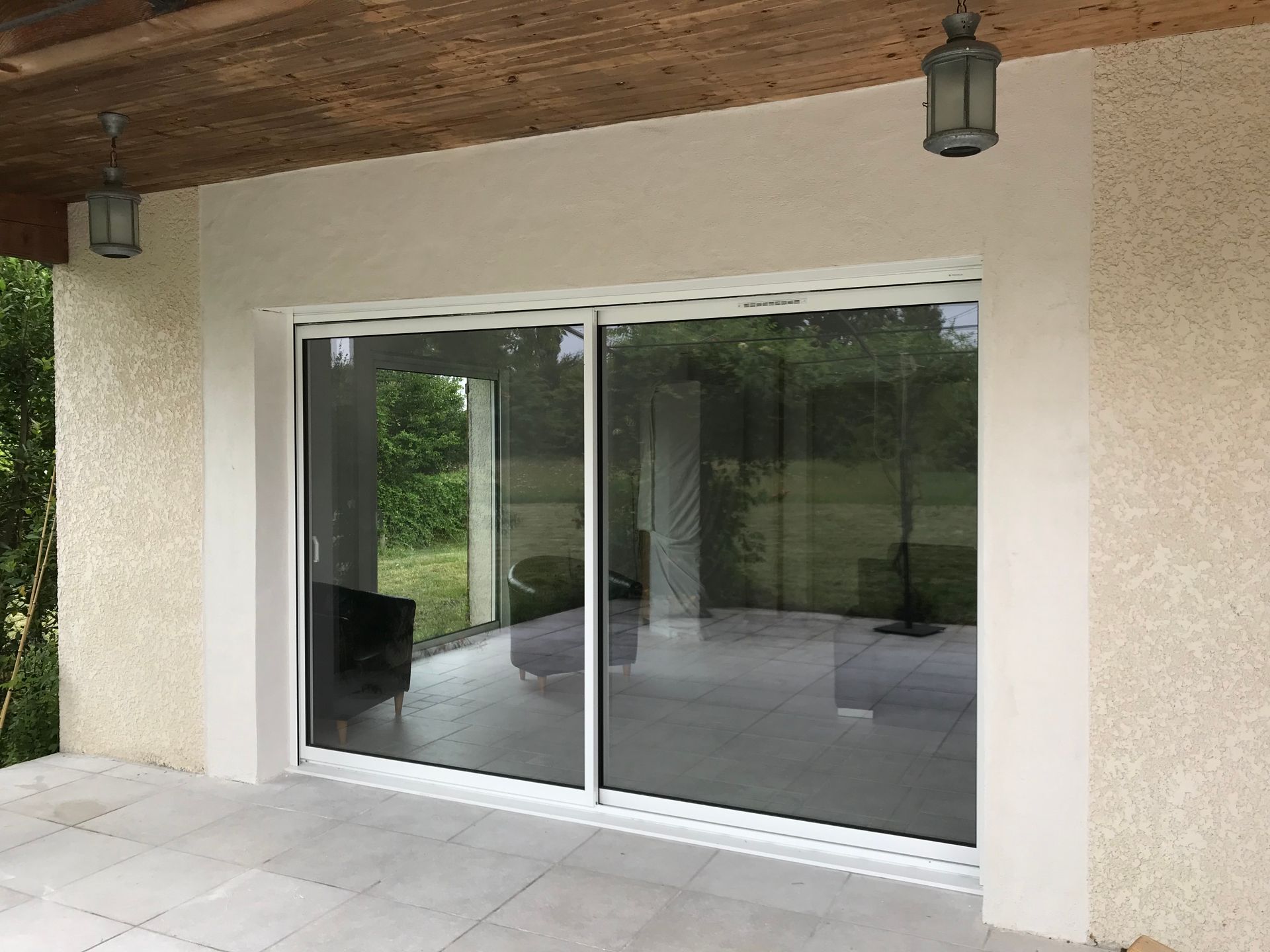 Baie vitrée fermée