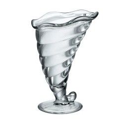 Plato para helado con forma de remolino de cristal.