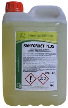 Botella azul de jabón para platos, etiquetada 