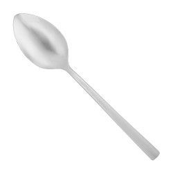 Cuchara de plata sobre fondo blanco.