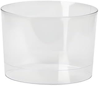 Vaso de plástico transparente.