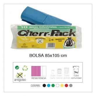 Se muestra un paquete de bolsas de basura Cherr Pack