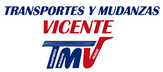 A logo for transportes y mudanzas vicente tmv
