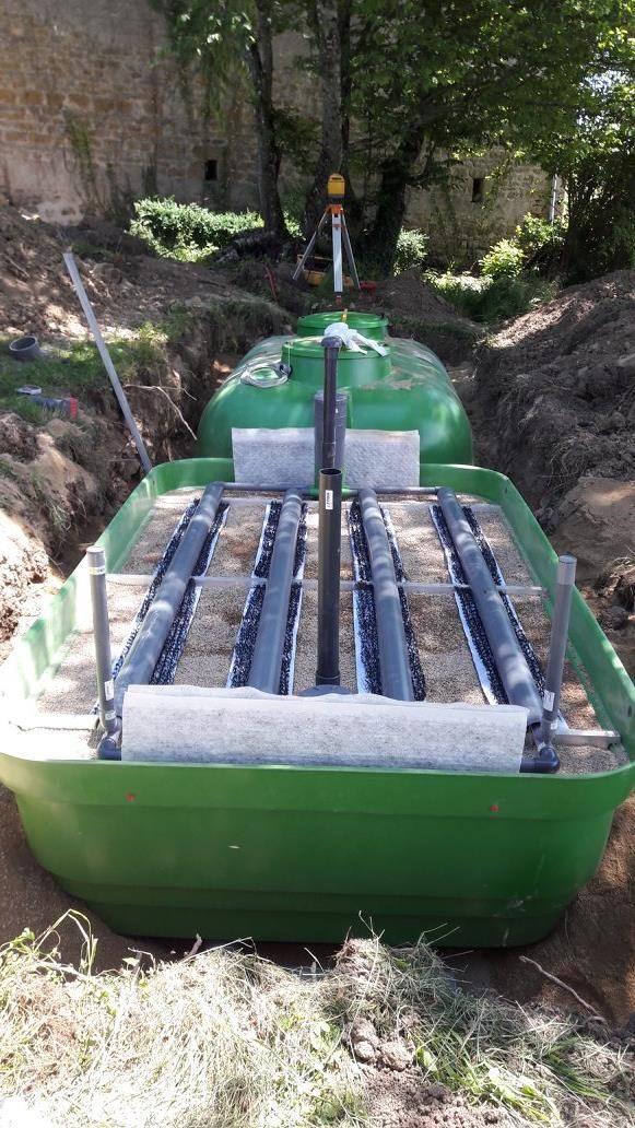 Assainissement individuel par fosse septique avec 2 bacs