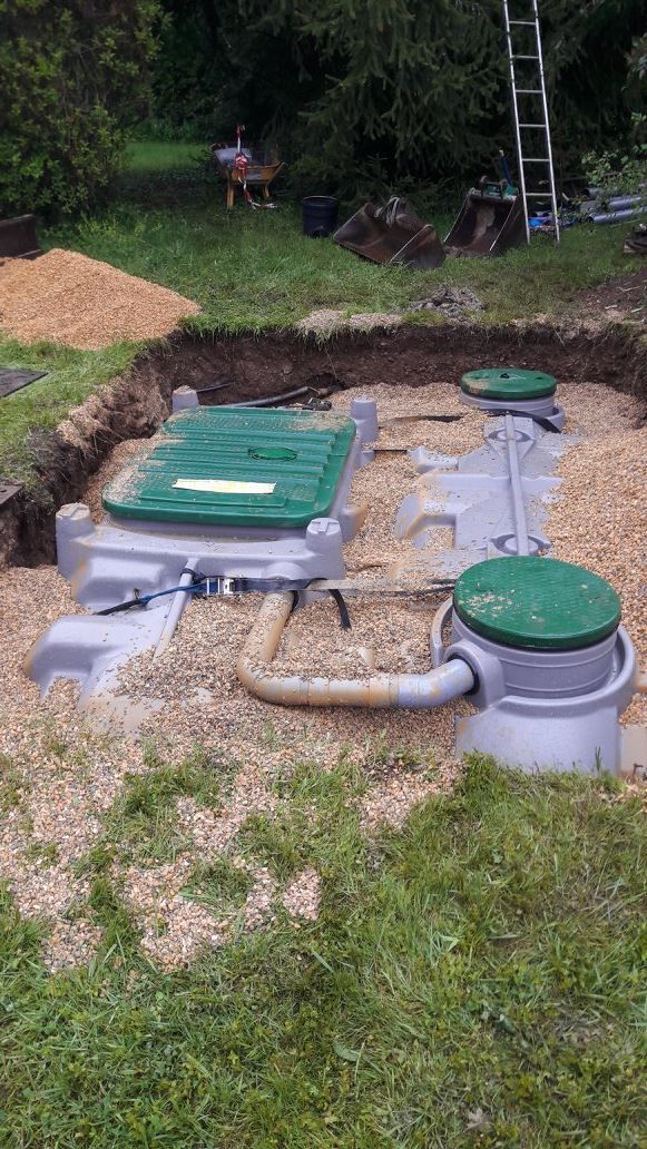 Assainissement individuel par microstation avec 3 bacs