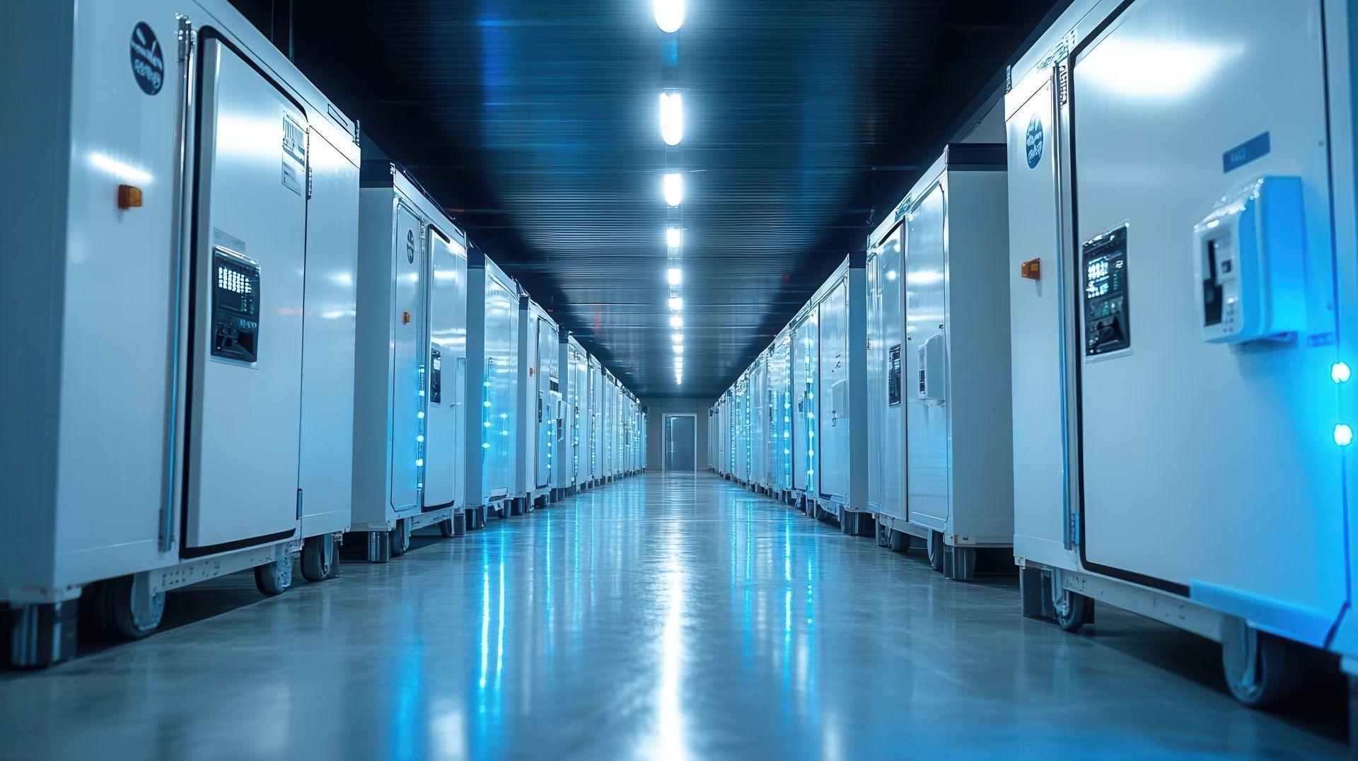 Couloir de chambres froides
