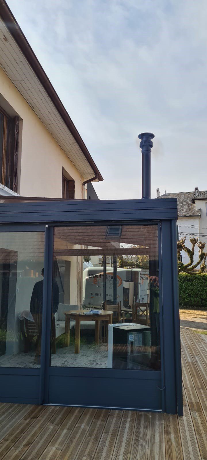 Sortie de conduit sur véranda