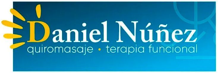Logotipo: Pulpo estilizado verde azulado y azul en un c&iacute;rculo; texto "Daniel N&uacute;&ntilde;ez" y "Quiromasaje y Deportivo" debajo.