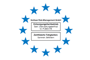 Ein Logo für die Gothaer Risk Management GmbH mit blauen Sternen
