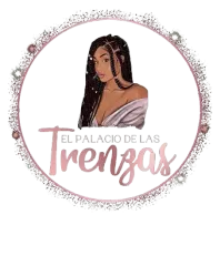 Logo: Woman with braids inside a pink circle, text 