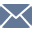 Um envelope azul com uma borda branca em um fundo branco.