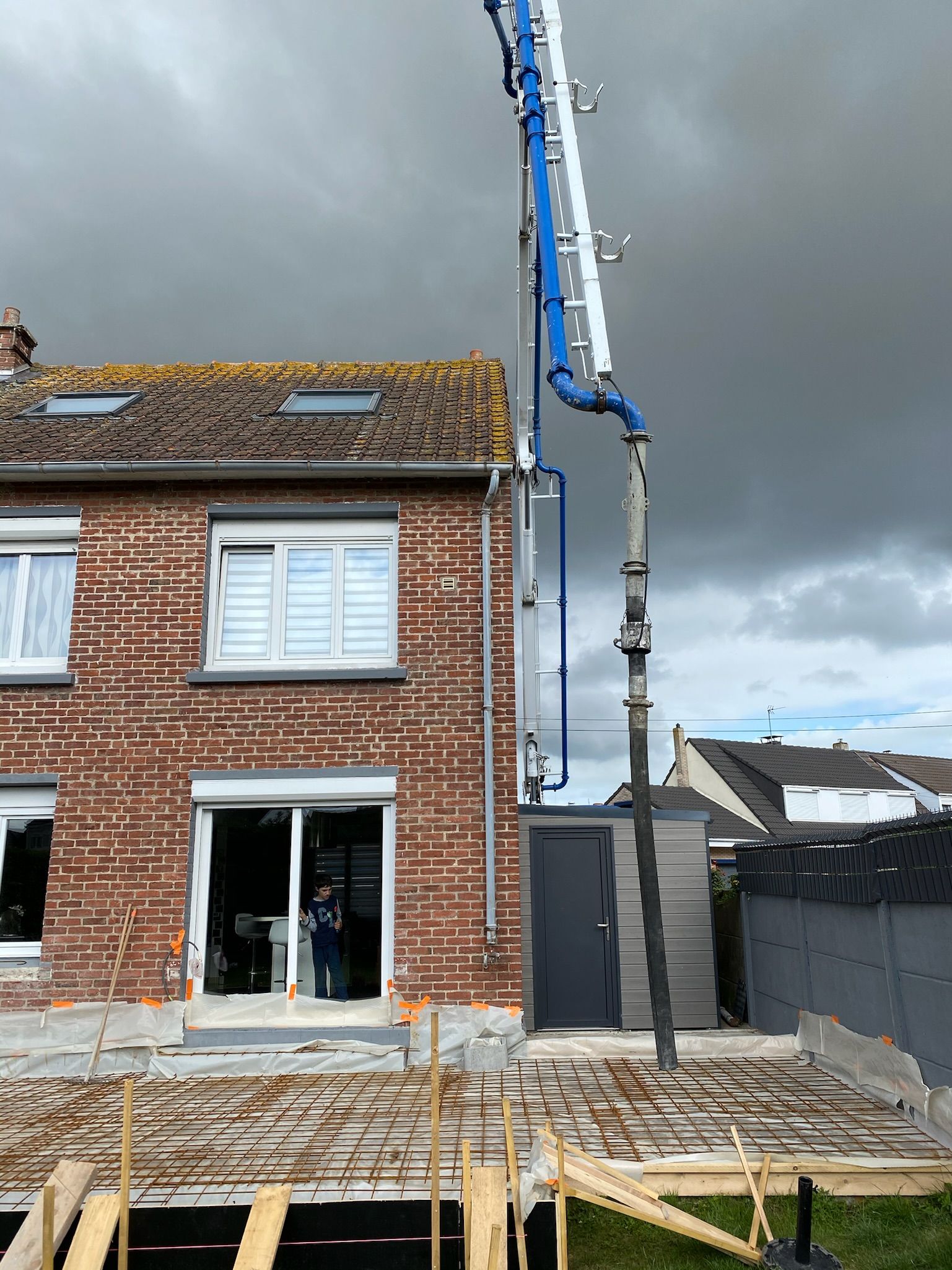 Dalle de béton avec pompe