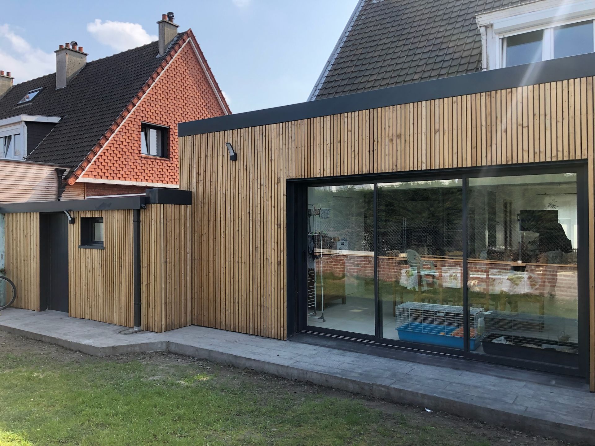 Extension en bardage bois