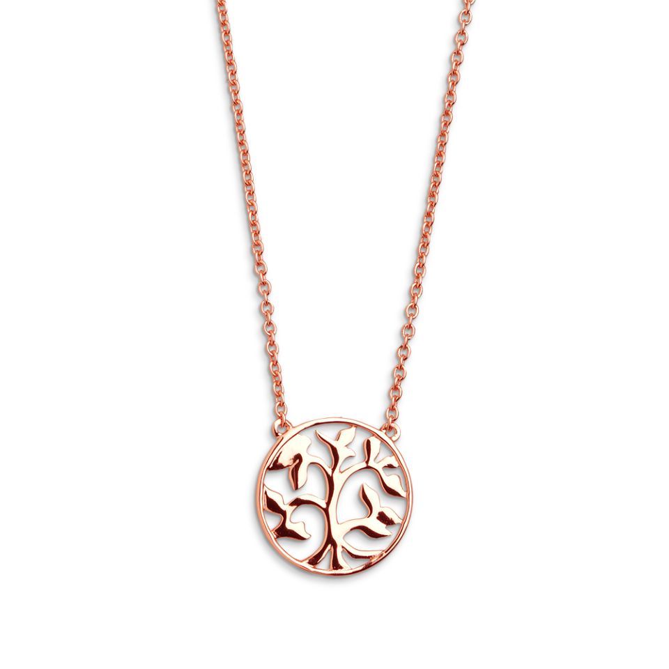 Florale Kette aus Sterlingsilber in rosé-vergoldet